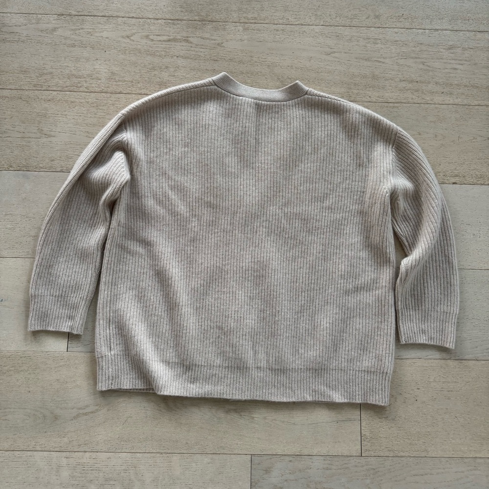 Jenni Kayne 100% Mongolian cashmere cocoon cardigan oatmeal S NWOT - Picture 9 of 11
